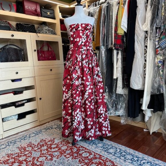 NAEEM KHAN Dresses & Skirts - NAEEM KHAN PRINTED SIZE XXS LONG STRAPLESS DRESS